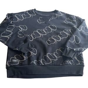 Nununu unisex boy girl black bubbly letters sweatshirt size 10-11